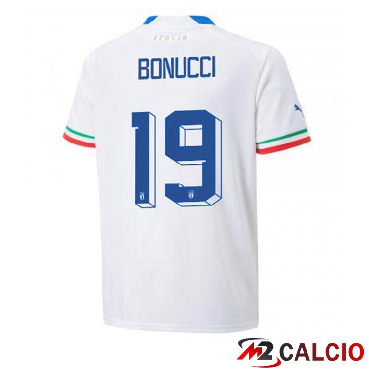 Maglie Calcio Personalizzate,Tute Calcio Squadre,Maglia Nazionale Italiana Calcio | Maglie Calcio Italia (Bonucci 19) Seconda Bianco 2022/2023
