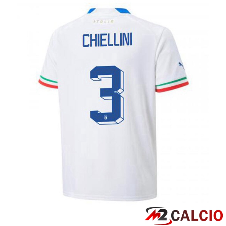 Maglie Calcio Personalizzate,Tute Calcio Squadre,Maglia Nazionale Italiana Calcio | Maglie Calcio Italia (Chiellini 3) Seconda Bianco 2022/2023