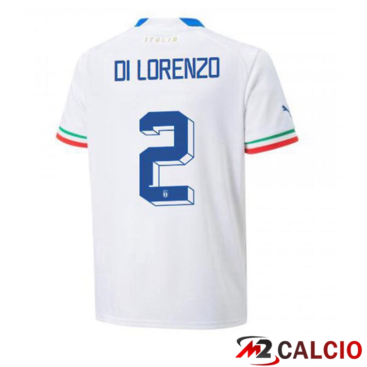 Maglie Calcio Personalizzate,Tute Calcio Squadre,Maglia Nazionale Italiana Calcio | Maglie Calcio Italia (Di Lorenzo 2) Seconda Bianco 2022/2023