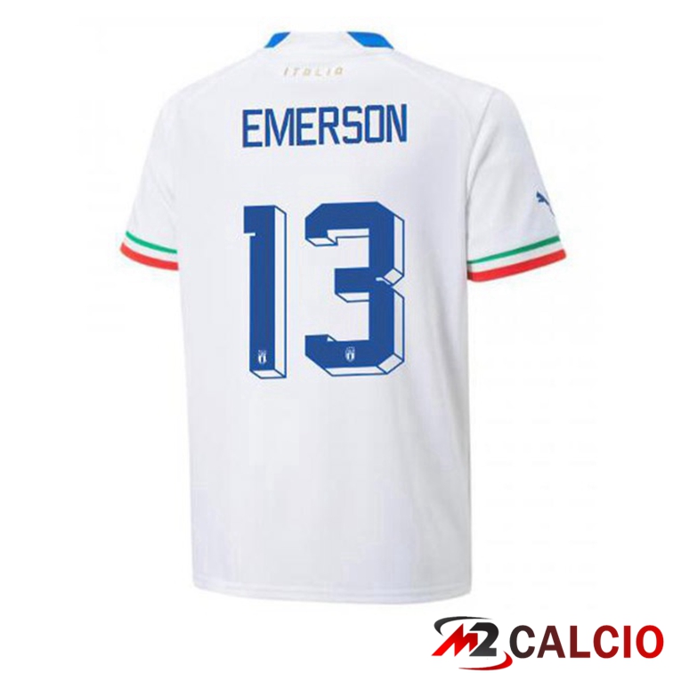 Maglie Calcio Personalizzate,Tute Calcio Squadre,Maglia Nazionale Italiana Calcio | Maglie Calcio Italia (Emerson 13) Seconda Bianco 2022/2023