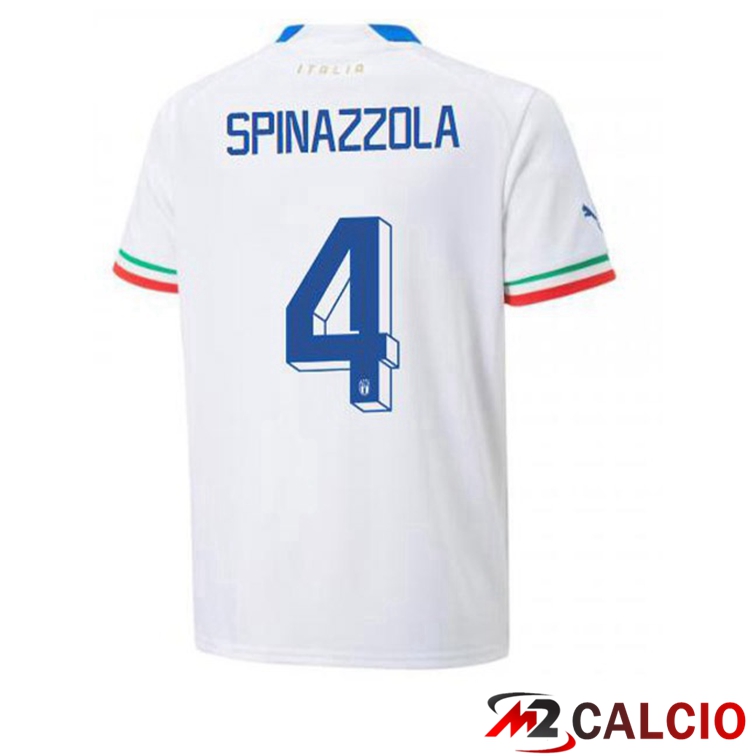 Maglie Calcio Personalizzate,Tute Calcio Squadre,Maglia Nazionale Italiana Calcio | Maglie Calcio Italia (Spinazzola 4) Seconda Bianco 2022/2023