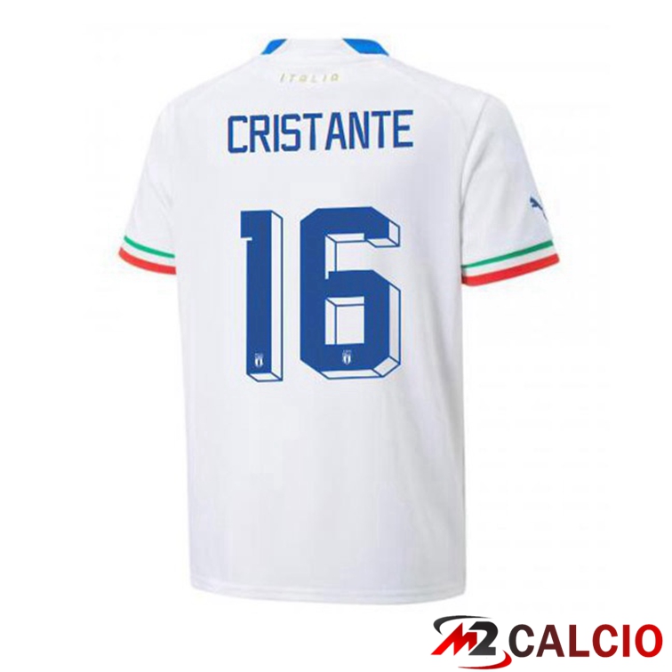 Maglie Calcio Personalizzate,Tute Calcio Squadre,Maglia Nazionale Italiana Calcio | Maglie Calcio Italia (Cristante 16) Seconda Bianco 2022/2023