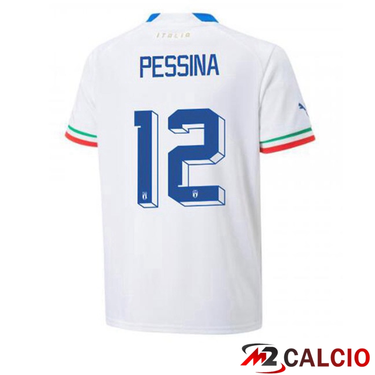 Maglie Calcio Personalizzate,Tute Calcio Squadre,Maglia Nazionale Italiana Calcio | Maglie Calcio Italia (Pessina 12) Seconda Bianco 2022/2023