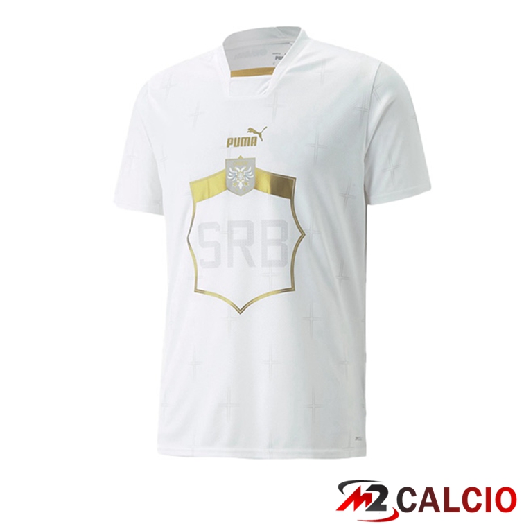 Maglie Calcio Personalizzate,Tute Calcio Squadre,Maglia Nazionale Italiana Calcio | Maglie Calcio Serbia Seconda Bianco Coppa del Mondo 2022