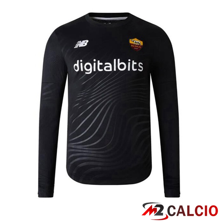 Maglie Calcio Personalizzate,Tute Calcio Squadre,Maglia Nazionale Italiana Calcio | Maglie Calcio AS Roma Portiere Maniche Lunghe Nero 2022/2023