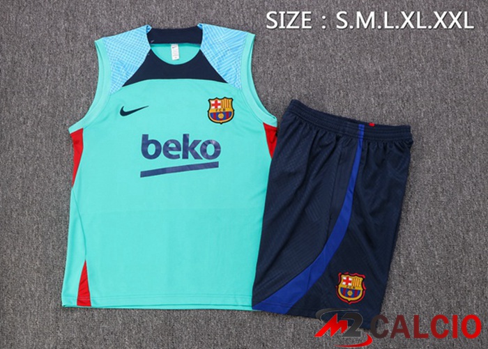 Canotta Calcio FC Barcellona + Shorts Verde 2022/2023