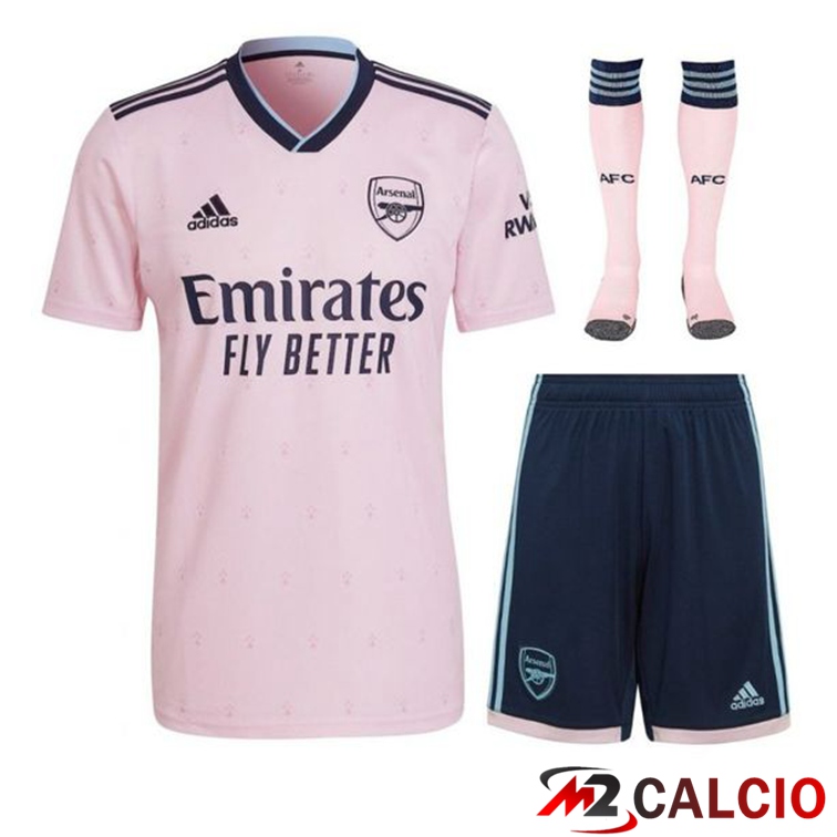 Maglie Calcio Personalizzate,Tute Calcio Squadre,Maglia Nazionale Italiana Calcio | Insieme Maglie Calcio Arsenal Terza (Pantaloncini + Calzini) 2022/2023