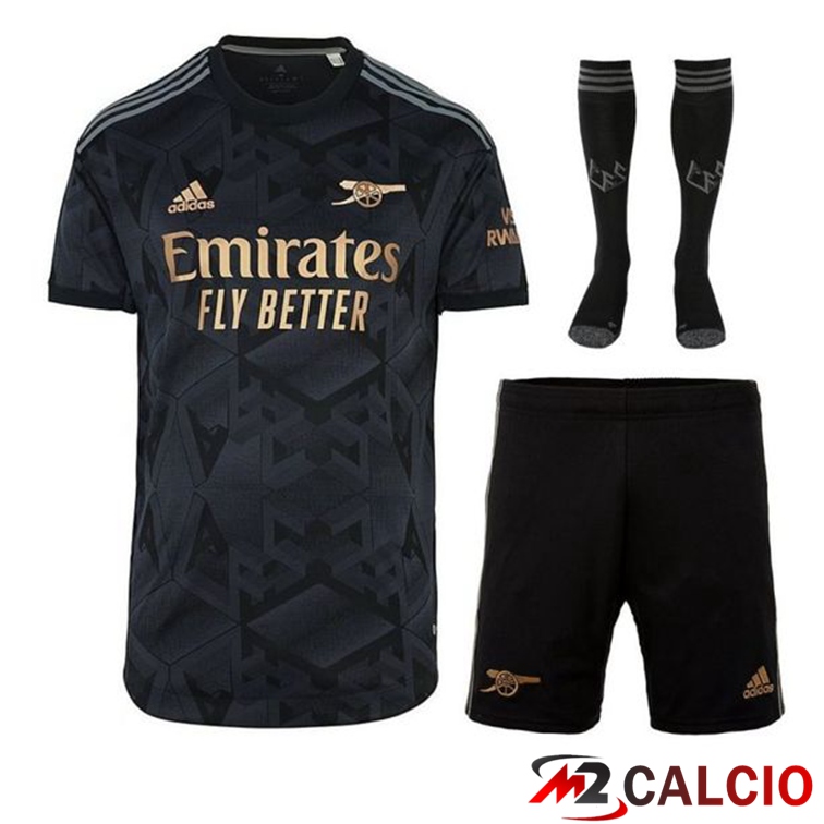 Maglie Calcio Personalizzate,Tute Calcio Squadre,Maglia Nazionale Italiana Calcio | Insieme Maglie Calcio Arsenal Seconda (Pantaloncini + Calzini) 2022/2023