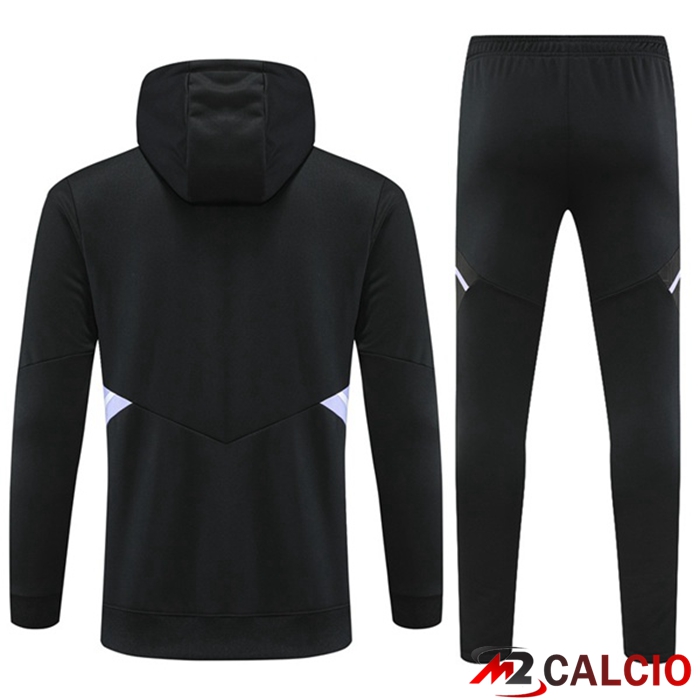 Insieme Giacca Con Cappuccio Tuta Real Madrid Nero 2022/2023