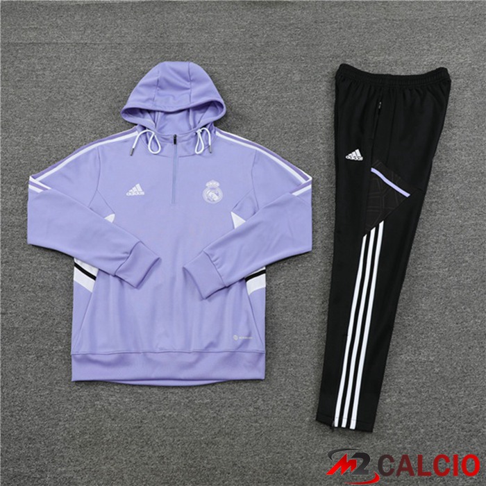 Insieme Giacca Con Cappuccio Tuta Real Madrid Porpora 2022/2023