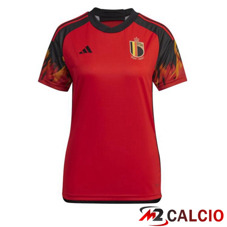Maglie Calcio Personalizzate,Tute Calcio Squadre,Maglia Nazionale Italiana Calcio | Maglie Calcio Belgio Donna Prima Rosso 2022/2023
