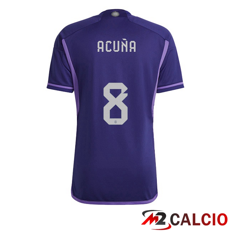 Maglie Calcio Personalizzate,Tute Calcio Squadre,Maglia Nazionale Italiana Calcio | Maglie Calcio Argentina (ACUÑA 8) Seconda Porpora Coppa Del Mondo 2022