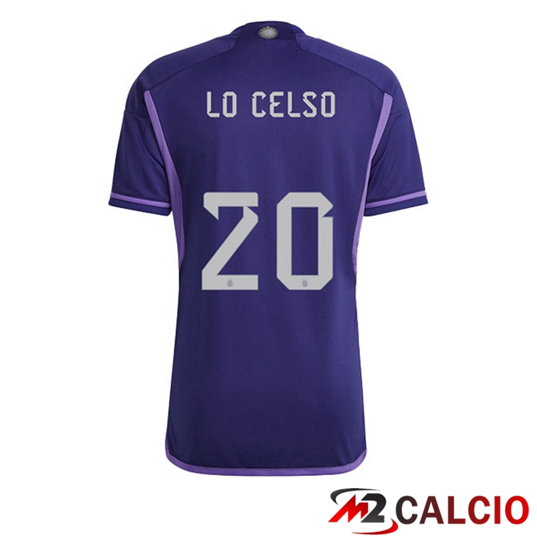 Maglie Calcio Personalizzate,Tute Calcio Squadre,Maglia Nazionale Italiana Calcio | Maglie Calcio Argentina (LO CELSO 20) Seconda Porpora Coppa Del Mondo 2022