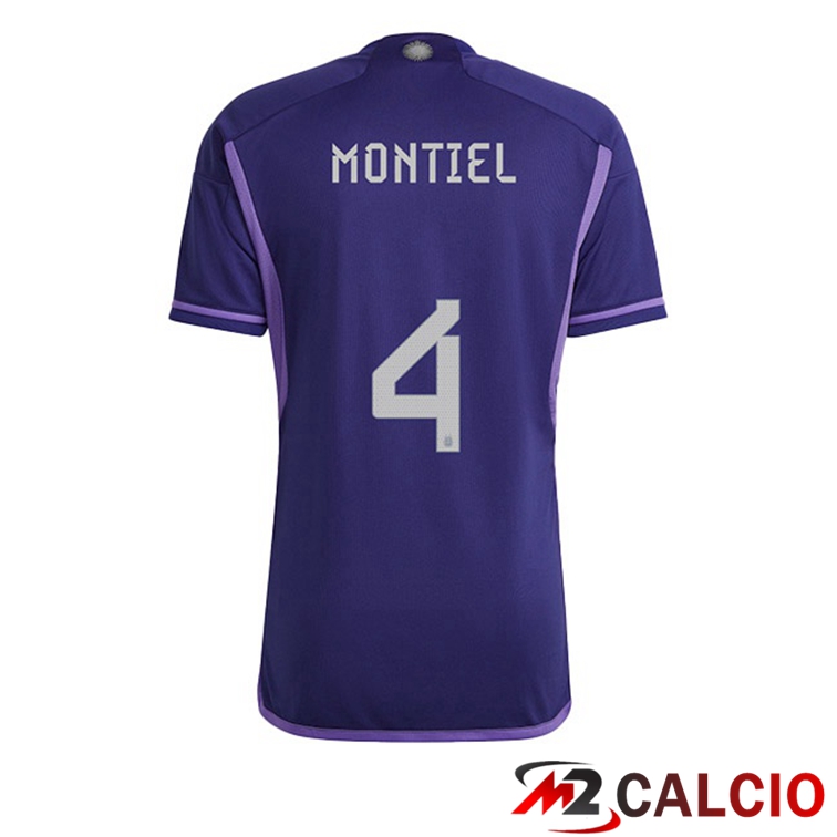 Maglie Calcio Personalizzate,Tute Calcio Squadre,Maglia Nazionale Italiana Calcio | Maglie Calcio Argentina (MONTIEL 4) Seconda Porpora Coppa Del Mondo 2022