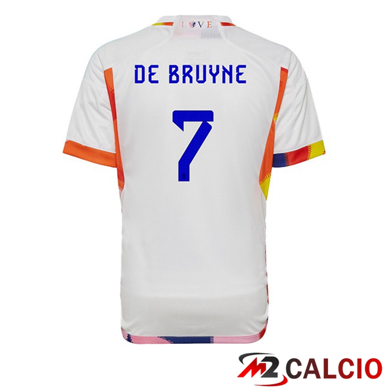 Maglie Calcio Belgio (DE BRUYNE 7) Seconda Bianco 2022/2023