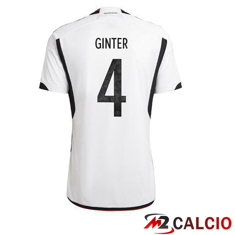 Maglie Calcio Personalizzate,Tute Calcio Squadre,Maglia Nazionale Italiana Calcio | Maglie Calcio Germania (GINTER 4) Prima Nero Bianco 2022/2023