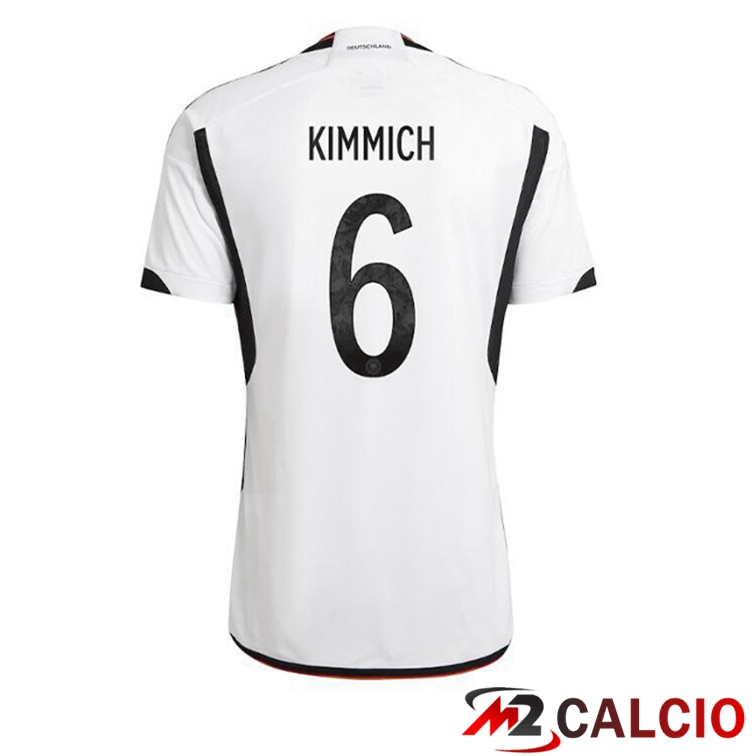 Maglie Calcio Personalizzate,Tute Calcio Squadre,Maglia Nazionale Italiana Calcio | Maglie Calcio Germania (KIMMICH 6) Prima Nero Bianco 2022/2023
