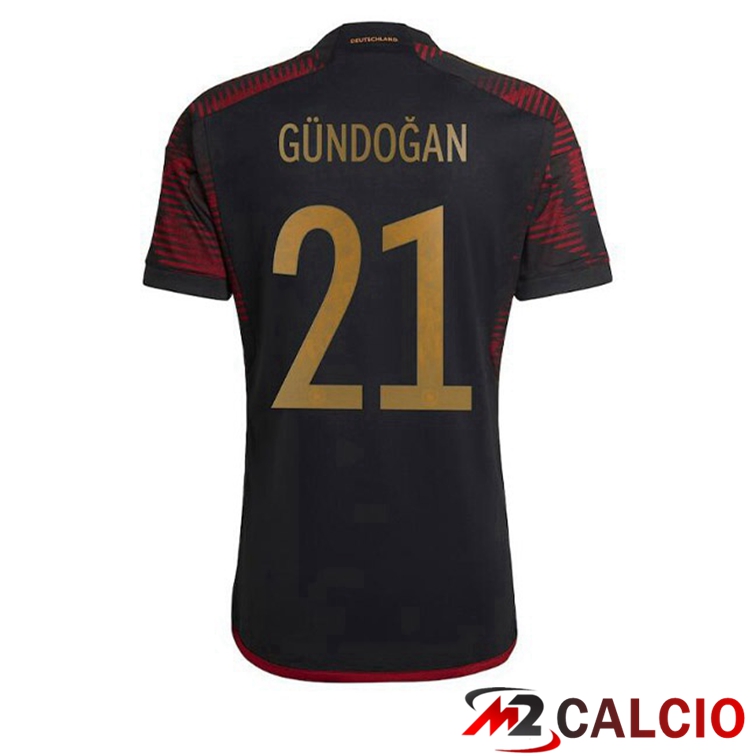 Maglie Calcio Personalizzate,Tute Calcio Squadre,Maglia Nazionale Italiana Calcio | Maglie Calcio Germania (GÜNDOGAN 21) Seconda Nero 2022/2023