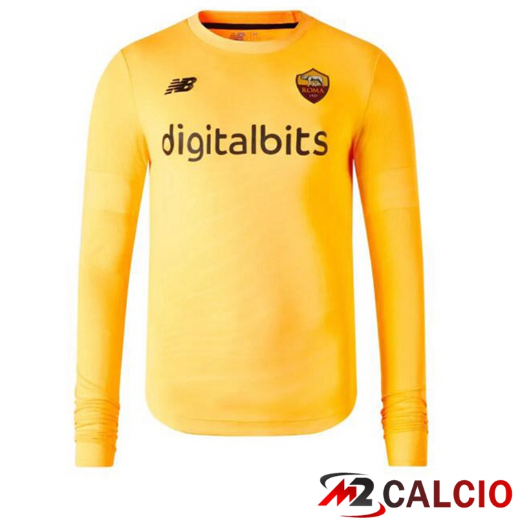 Maglie Calcio Personalizzate,Tute Calcio Squadre,Maglia Nazionale Italiana Calcio | Maglie Calcio AS Roma Portiere Maniche Lunghe Arancione 2022/2023