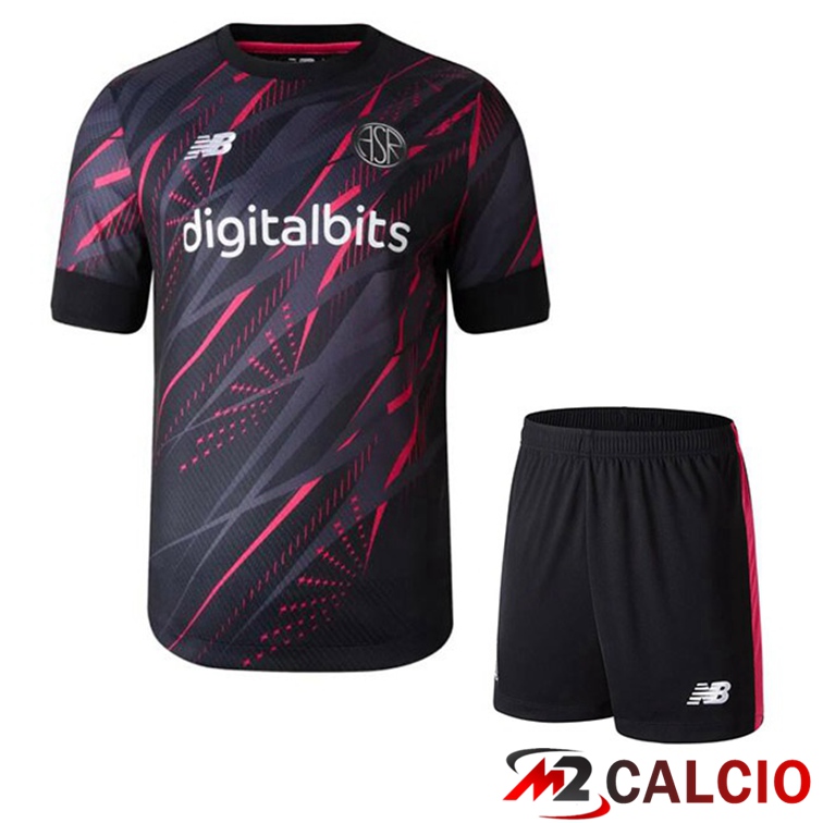 Maglie Calcio Personalizzate,Tute Calcio Squadre,Maglia Nazionale Italiana Calcio | Maglie Calcio AS Roma Bambino Terza Nero 2022/2023