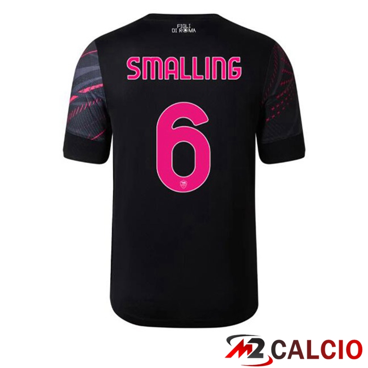 Maglie Calcio Personalizzate,Tute Calcio Squadre,Maglia Nazionale Italiana Calcio | Maglie Calcio AS Roma (SMALLING 6) Terza Nero 2022/2023