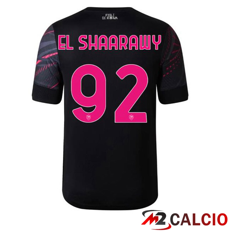 Maglie Calcio Personalizzate,Tute Calcio Squadre,Maglia Nazionale Italiana Calcio | Maglie Calcio AS Roma (EL SHAARAWY 92) Terza Nero 2022/2023