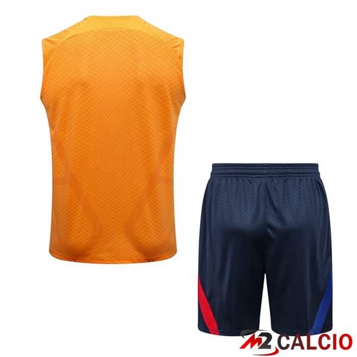 Canotta Calcio FC Barcellona + Shorts Arancione 2022/2023