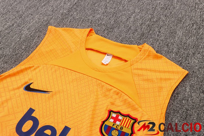 Canotta Calcio FC Barcellona + Shorts Arancione 2022/2023