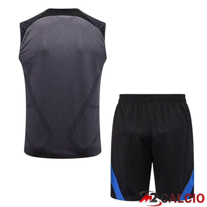 Canotta Calcio FC Barcellona + Shorts Grigio 2022/2023