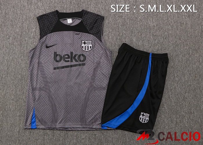 Canotta Calcio FC Barcellona + Shorts Grigio 2022/2023