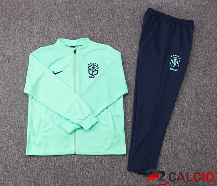Insieme Tuta Calcio - Giacca Brasile Verde 2022/2023