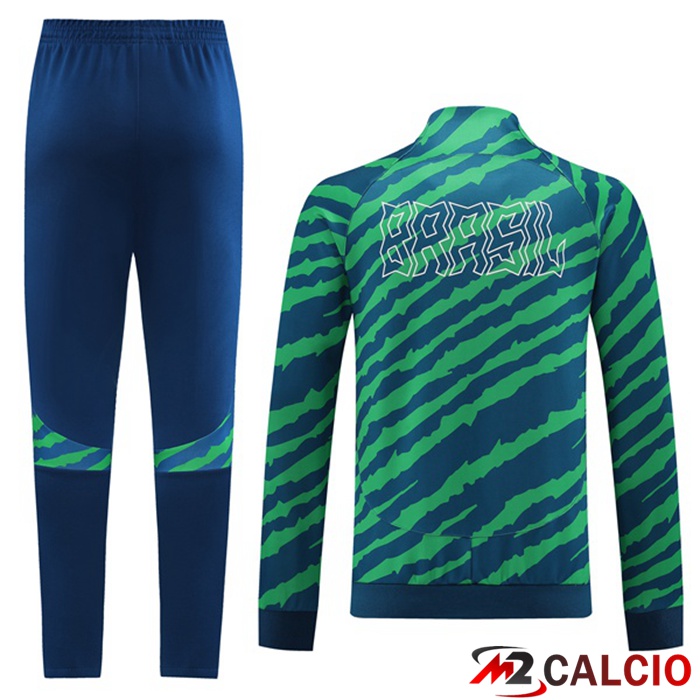 Insieme Tuta Calcio - Giacca Brasile Verde 2022/2023