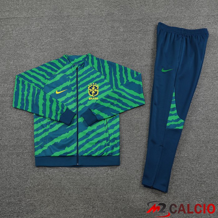 Insieme Tuta Calcio - Giacca Brasile Verde 2022/2023