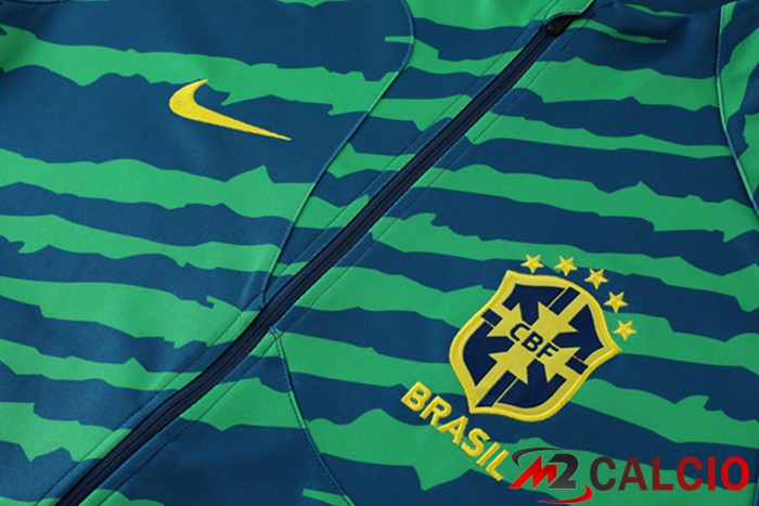 Insieme Tuta Calcio - Giacca Brasile Verde 2022/2023