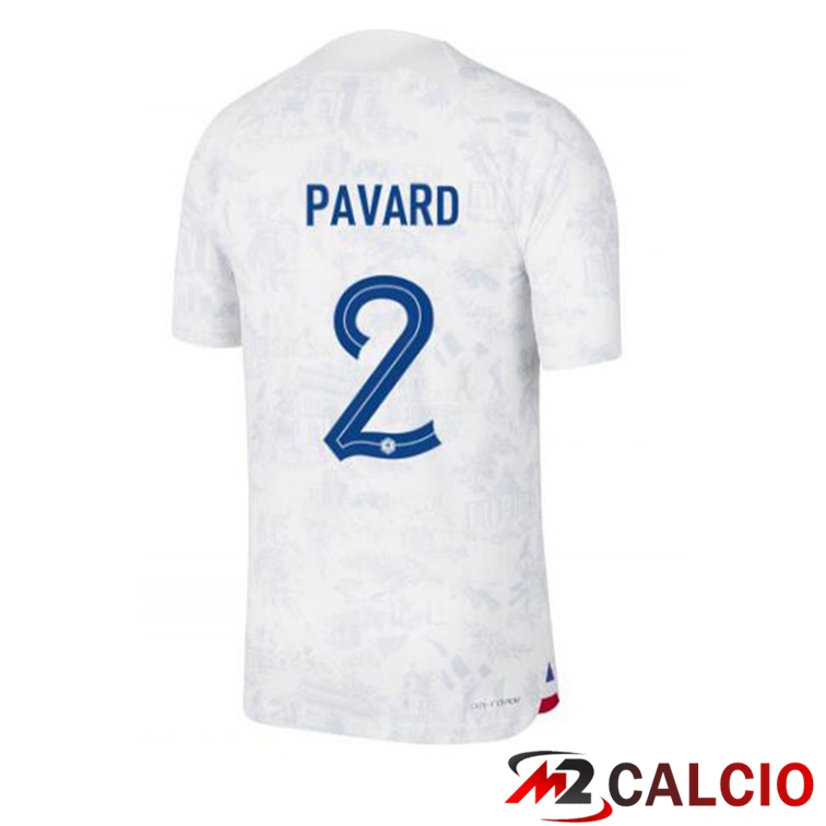 Maglie Calcio Personalizzate,Tute Calcio Squadre,Maglia Nazionale Italiana Calcio | Maglie Calcio Francia (PAVARD 2) Seconda Bianco Coppa Del Mondo 2022