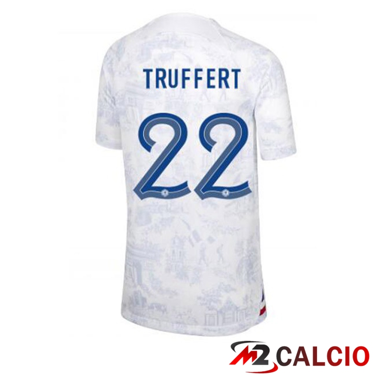Maglie Calcio Personalizzate,Tute Calcio Squadre,Maglia Nazionale Italiana Calcio | Maglie Calcio Francia (TRUFFERT 22) Seconda Bianco Coppa Del Mondo 2022