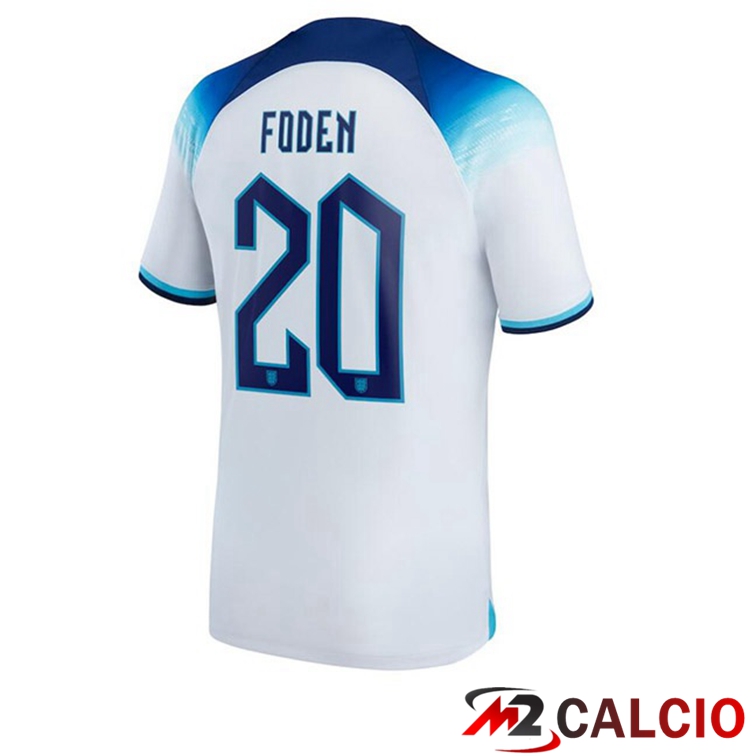 Maglie Calcio Personalizzate,Tute Calcio Squadre,Maglia Nazionale Italiana Calcio | Maglie Calcio Inghilterra (FODEN 20) Prima Bianco Coppa Del Mondo 2022