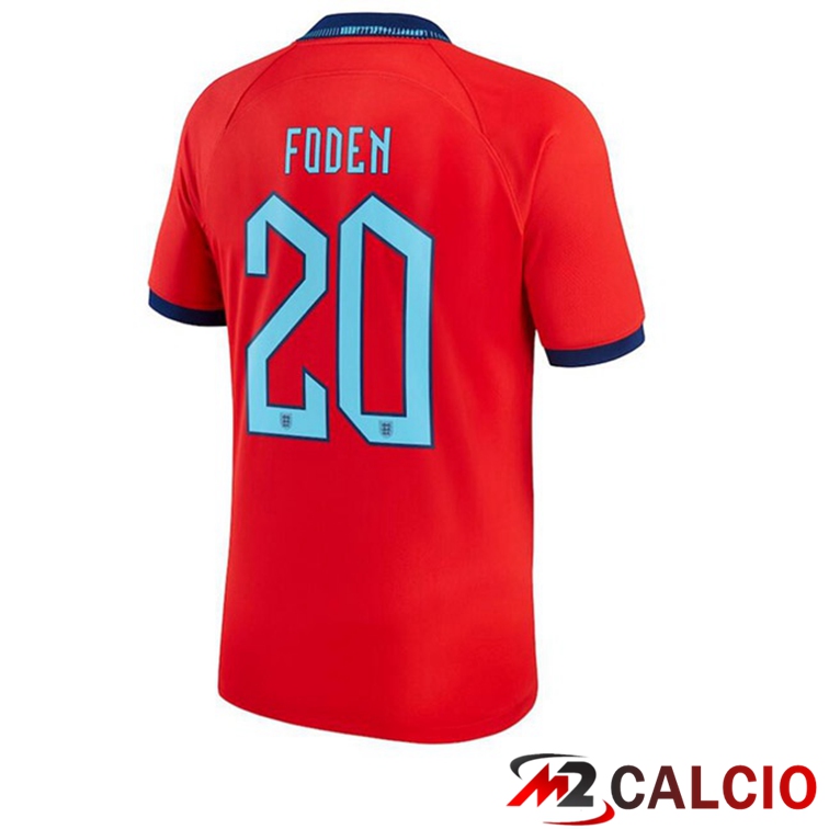 Maglie Calcio Personalizzate,Tute Calcio Squadre,Maglia Nazionale Italiana Calcio | Maglie Calcio Inghilterra (FODEN 20) Seconda Rosso Coppa Del Mondo 2022