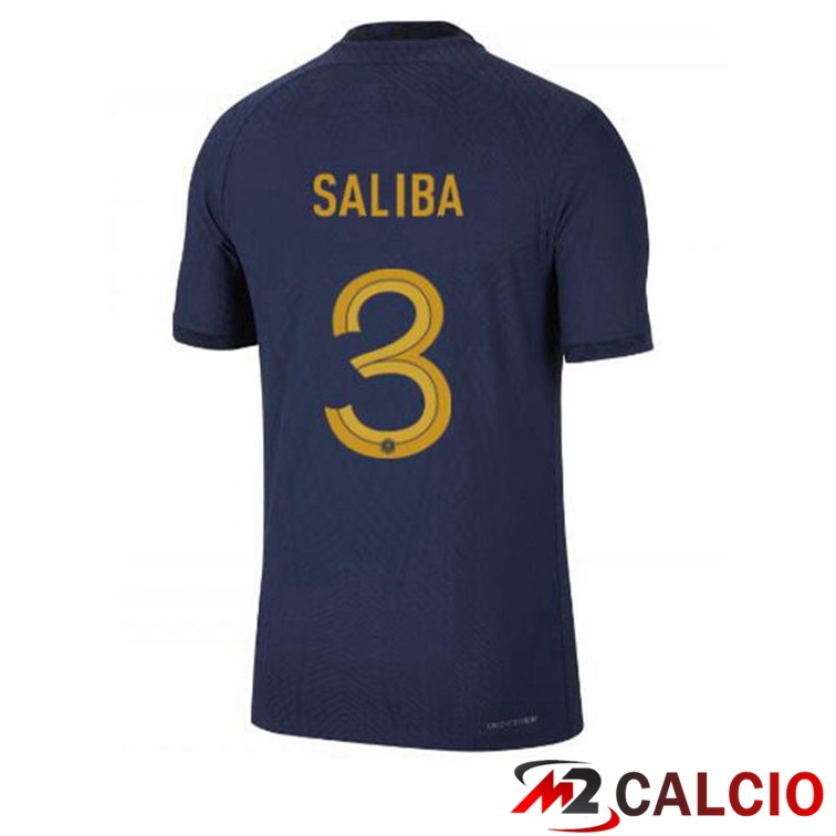 Maglie Calcio Personalizzate,Tute Calcio Squadre,Maglia Nazionale Italiana Calcio | Maglie Calcio Francia (SALIBA 3) Prima Blu Royal Coppa Del Mondo 2022
