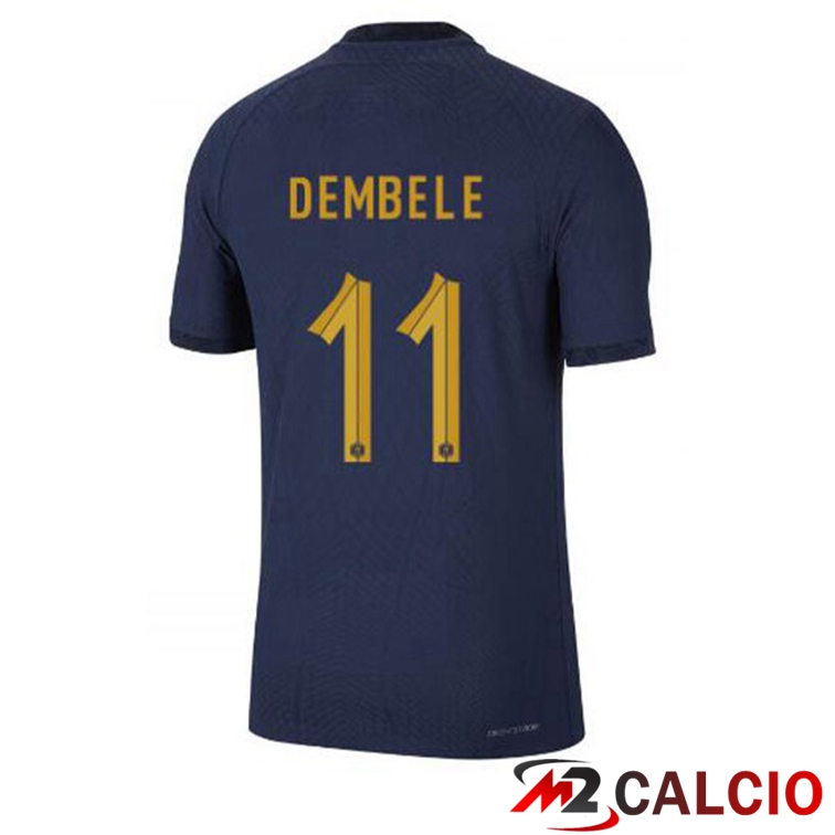 Maglie Calcio Personalizzate,Tute Calcio Squadre,Maglia Nazionale Italiana Calcio | Maglie Calcio Francia (DEMBELE 11) Prima Blu Royal Coppa Del Mondo 2022