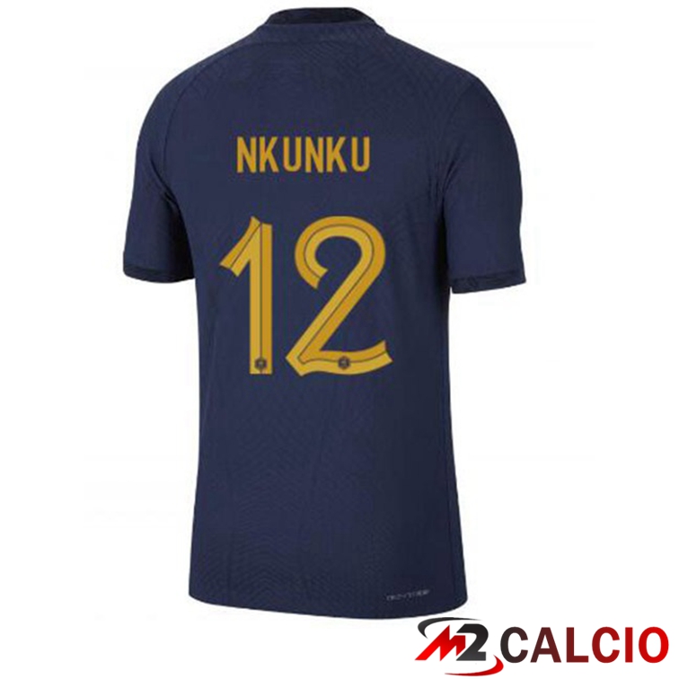 Maglie Calcio Personalizzate,Tute Calcio Squadre,Maglia Nazionale Italiana Calcio | Maglie Calcio Francia (NKUNKU 12) Prima Blu Royal Coppa Del Mondo 2022