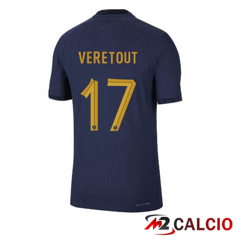 Maglie Calcio Personalizzate,Tute Calcio Squadre,Maglia Nazionale Italiana Calcio | Maglie Calcio Francia (VERETOUT 17) Prima Blu Royal Coppa Del Mondo 2022