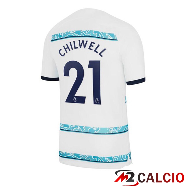 Maglie Calcio Personalizzate,Tute Calcio Squadre,Maglia Nazionale Italiana Calcio | Maglie Calcio FC Chelsea (CHILWELL 21) Seconda Bianco 2022/2023
