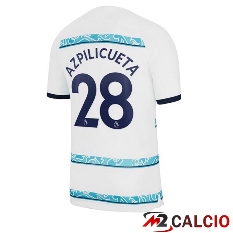 Maglie Calcio Personalizzate,Tute Calcio Squadre,Maglia Nazionale Italiana Calcio | Maglie Calcio FC Chelsea (AZPILICUETA 28) Seconda Bianco 2022/2023