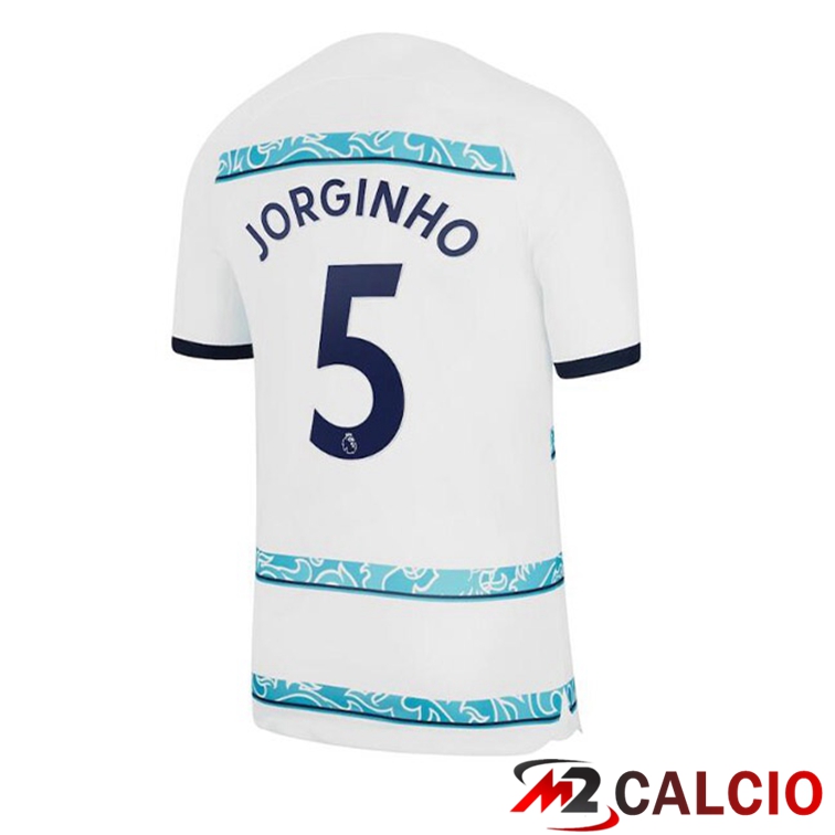Maglie Calcio Personalizzate,Tute Calcio Squadre,Maglia Nazionale Italiana Calcio | Maglie Calcio FC Chelsea (JORGINHO 5) Seconda Bianco 2022/2023