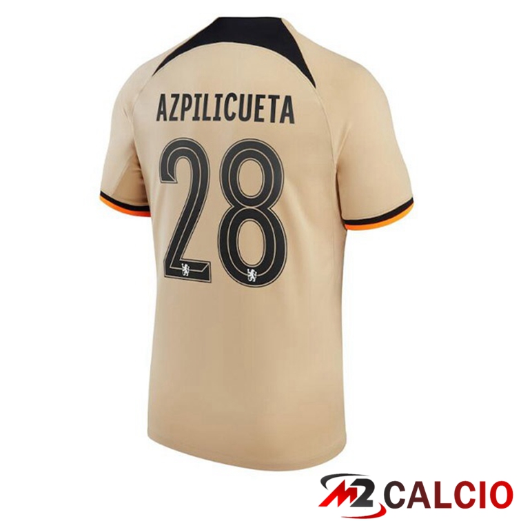 Maglie Calcio Personalizzate,Tute Calcio Squadre,Maglia Nazionale Italiana Calcio | Maglie Calcio FC Chelsea (AZPILICUETA 28) Terza Marrone 2022/2023