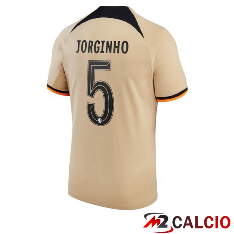 Maglie Calcio Personalizzate,Tute Calcio Squadre,Maglia Nazionale Italiana Calcio | Maglie Calcio FC Chelsea (JORGINHO 5) Terza Marrone 2022/2023