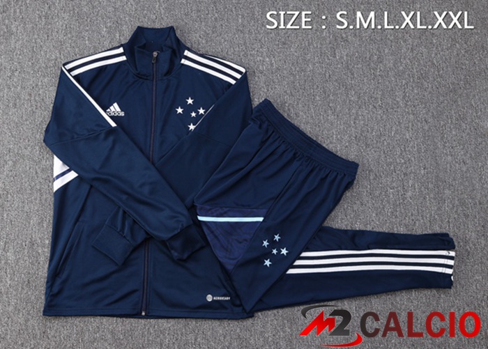 Insieme Tuta Calcio - Giacca Cruzeiro EC Blu Reale 2022/2023