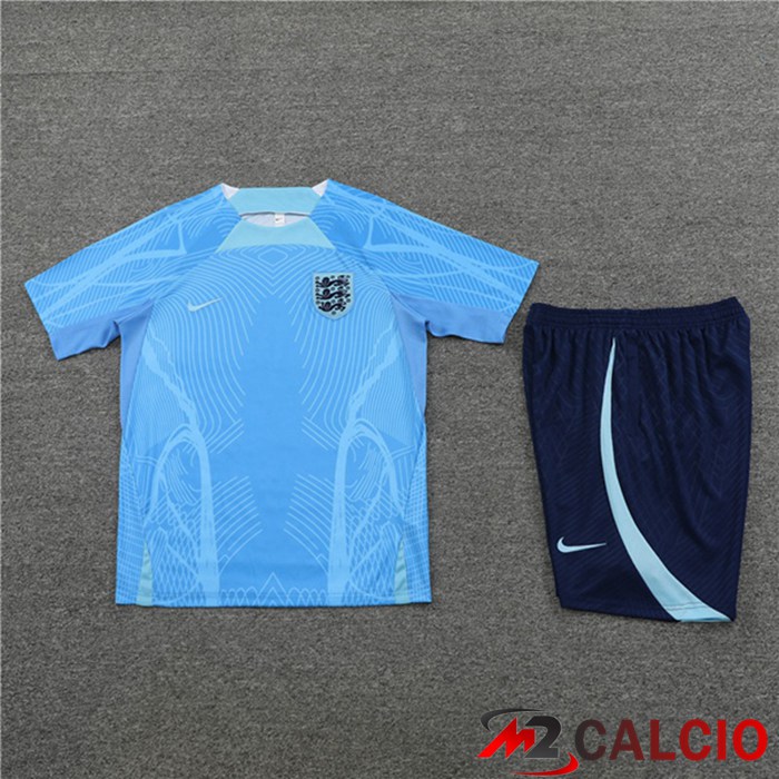 T Shirt Allenamento Inghilterra + Pantaloncini Blu 2022/2023