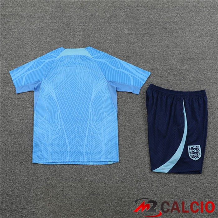 T Shirt Allenamento Inghilterra + Pantaloncini Blu 2022/2023